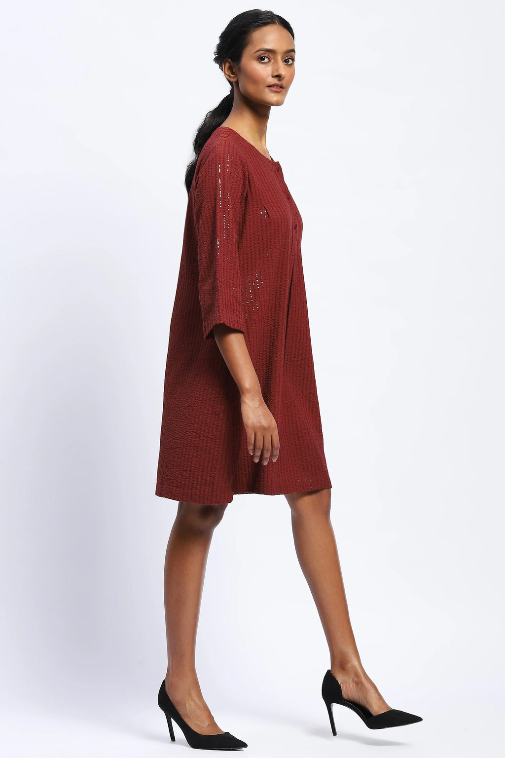 Sequin Seersucker Dress