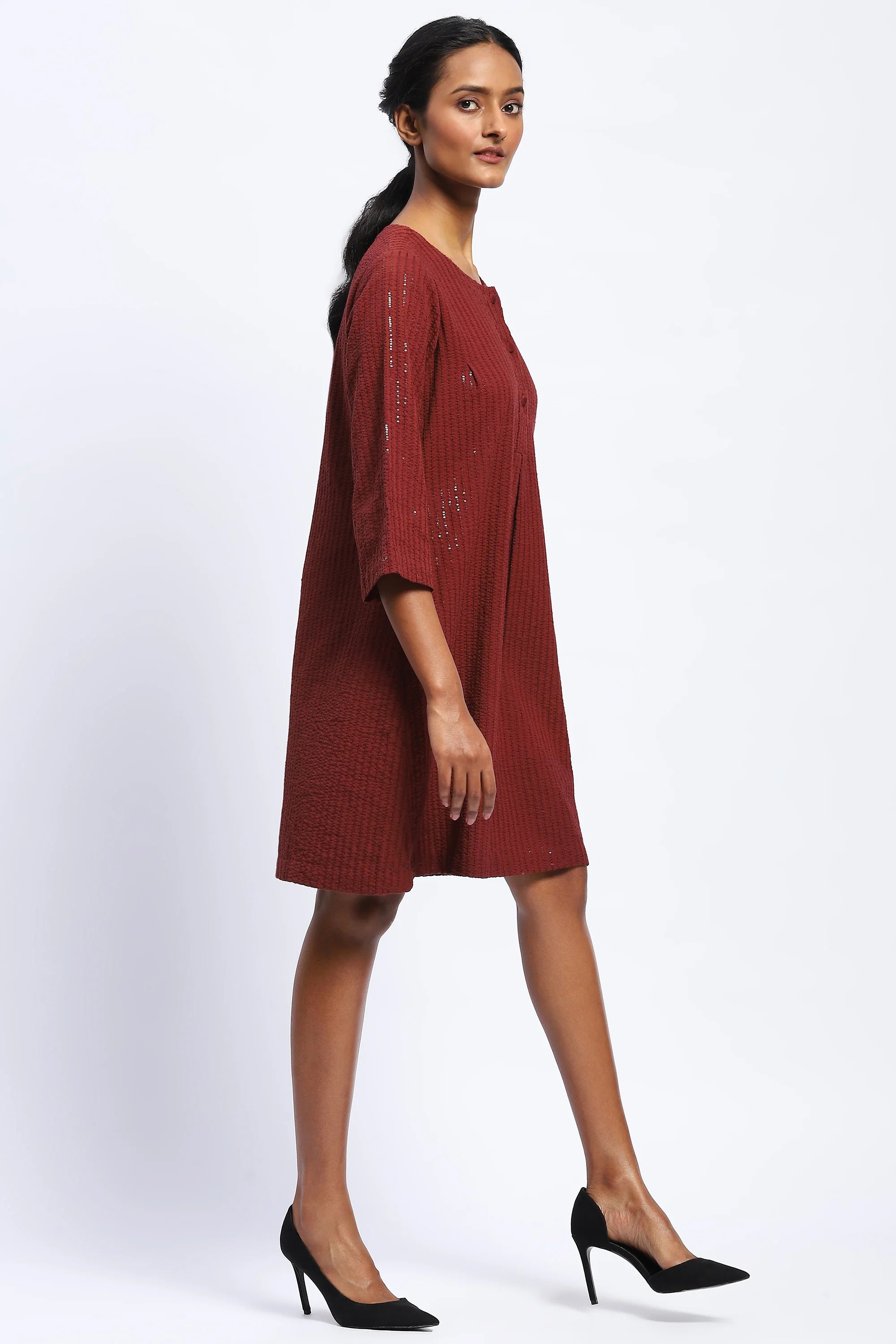 Sequin Seersucker Dress