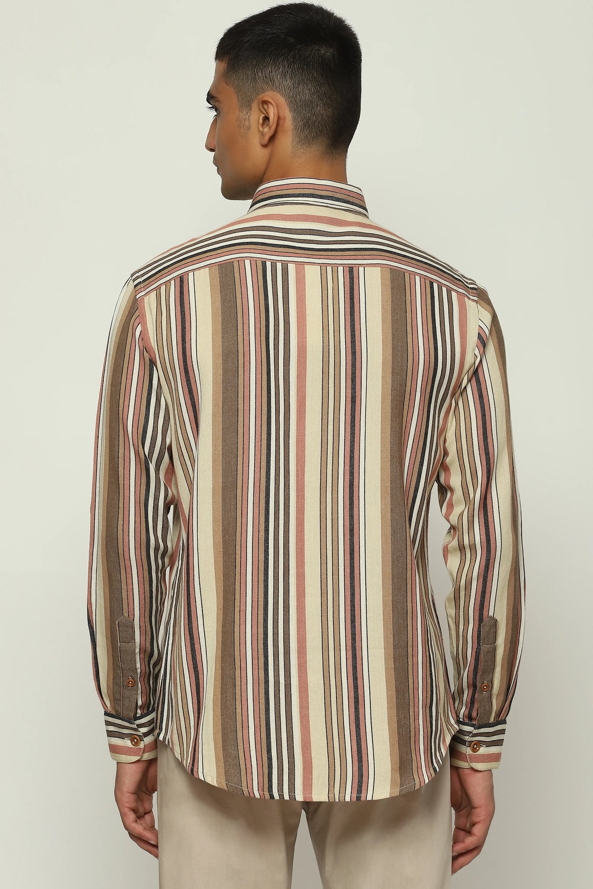 Woven Neutral Stripes Shirt