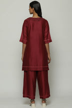 French Knot Neck Kurta