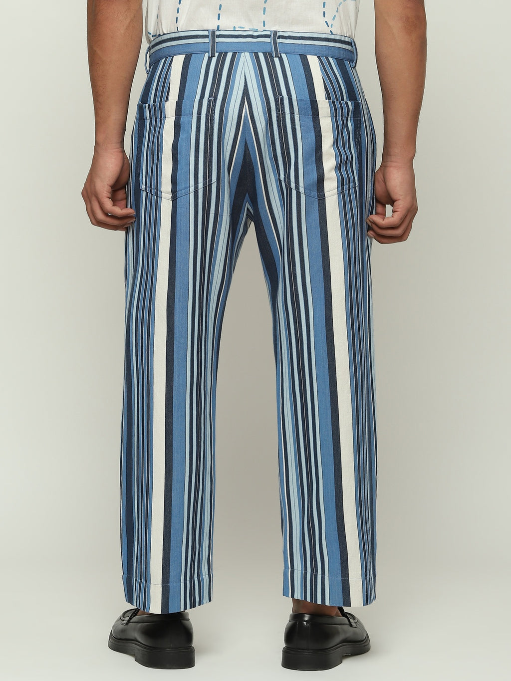 Woven Indigo Stripes Trouser