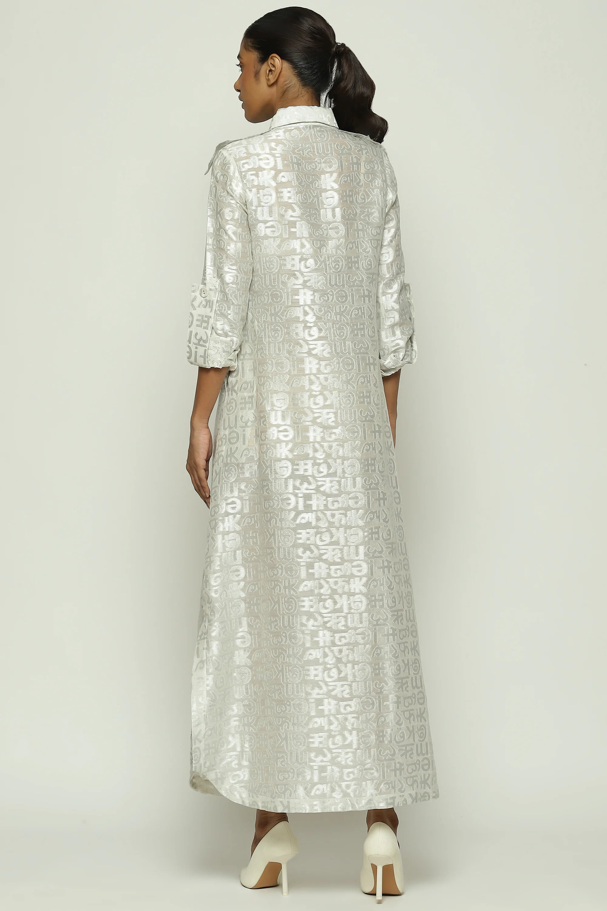 Calligraphy Cutwork Zari Shirt