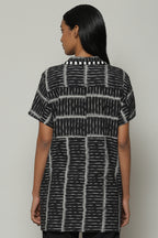 Single Ikat Cotton Shirt Black