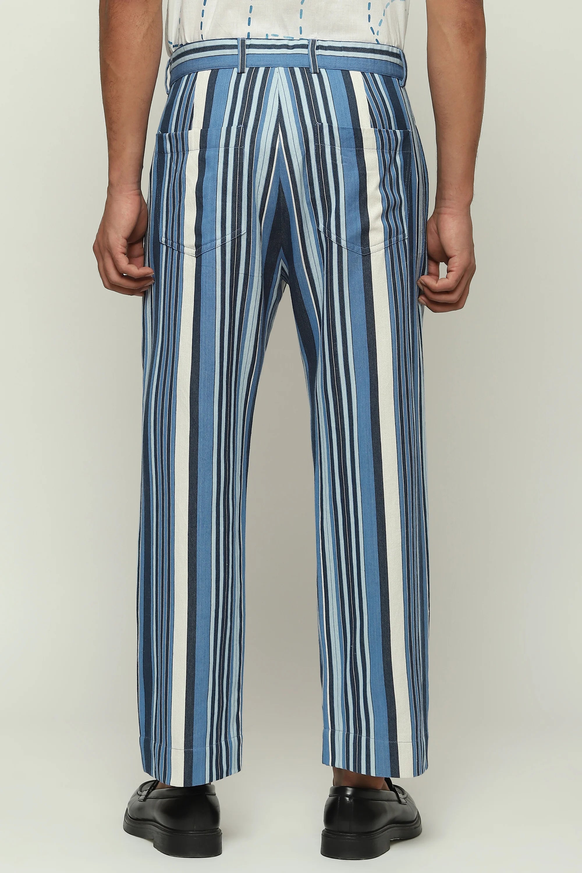 Woven Indigo Stripes Trouser
