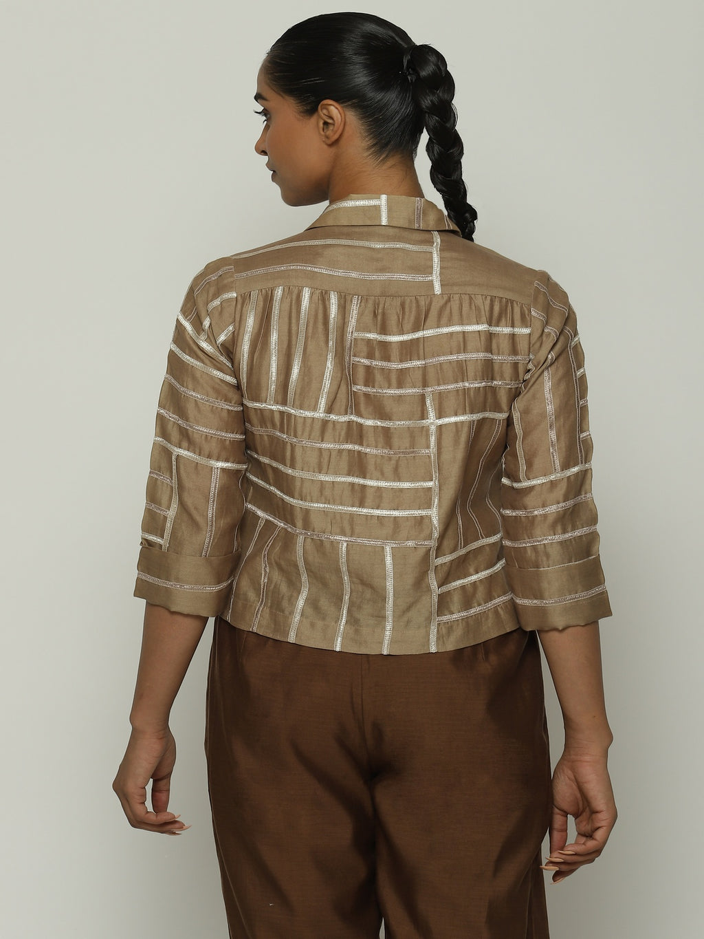 Tonal Lace Trim Shirt