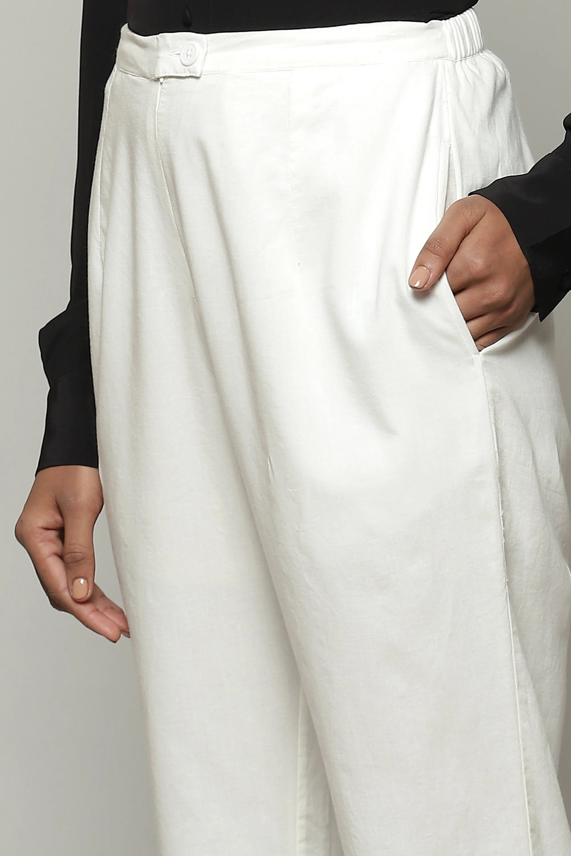 Mother Of Pearl Embroidered Cambric Pant Ivory
