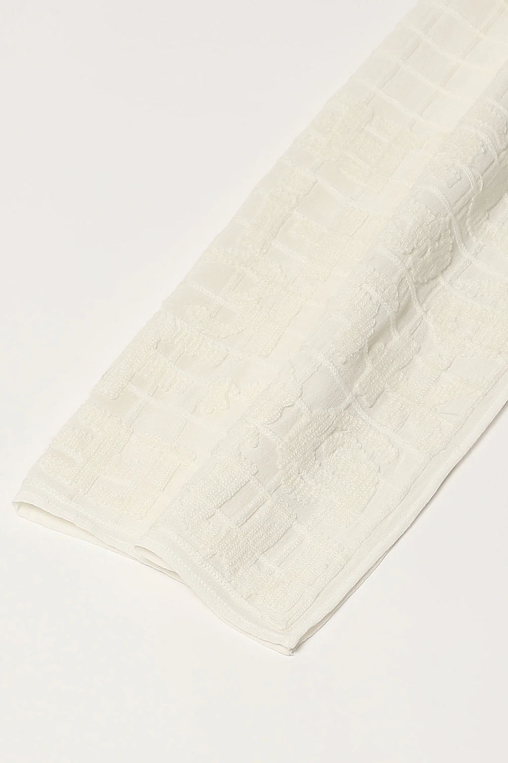 Tonal Crewel Embroidered Alphabets Scarf