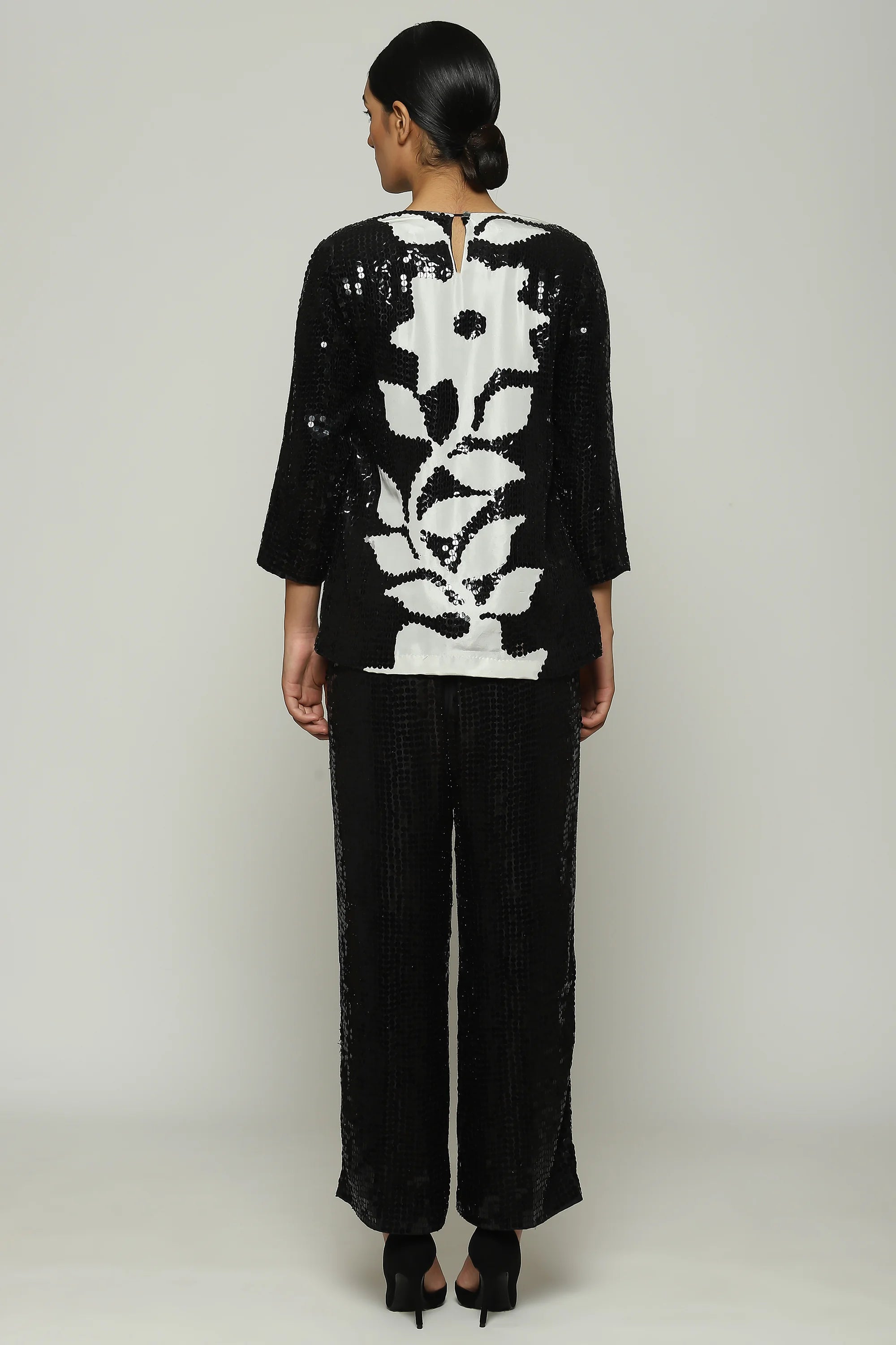 Print & Sequins  Floral Tunic