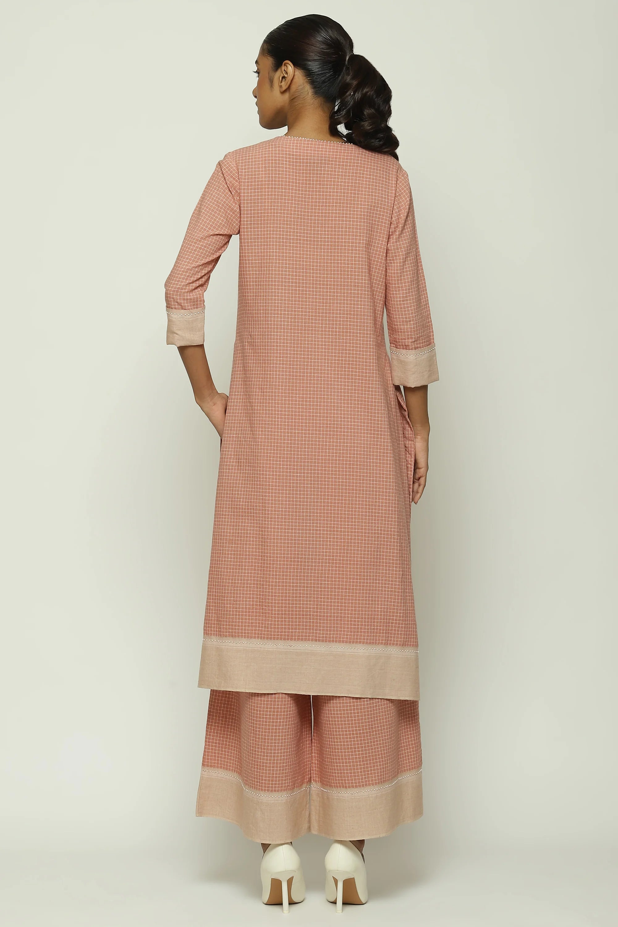 Chettinad Checks Redwood Kurta