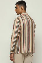 Woven Neutral Stripes Jacket