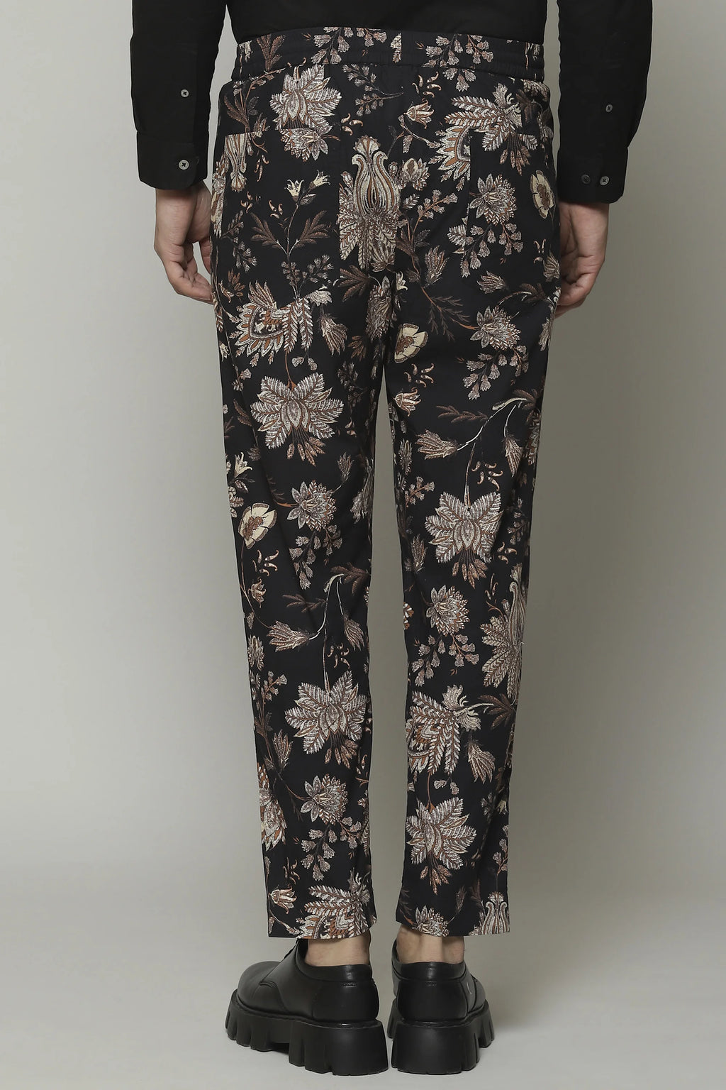 Chintz Print Cottonpoplin Trouser Black