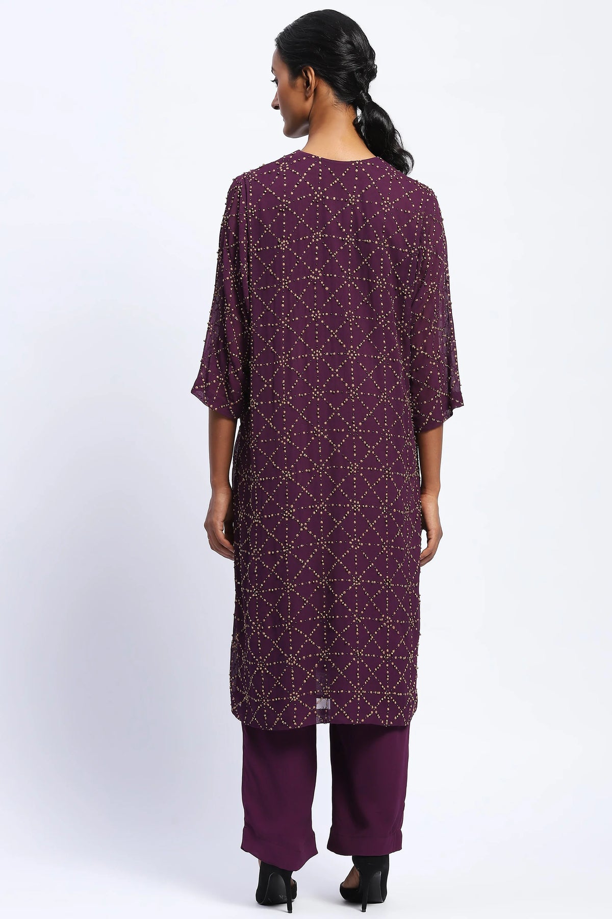 Embroidered Jaali Kurta