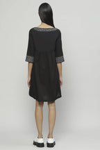 Mother Of Pearl Embroidered Cambric Tunic Black