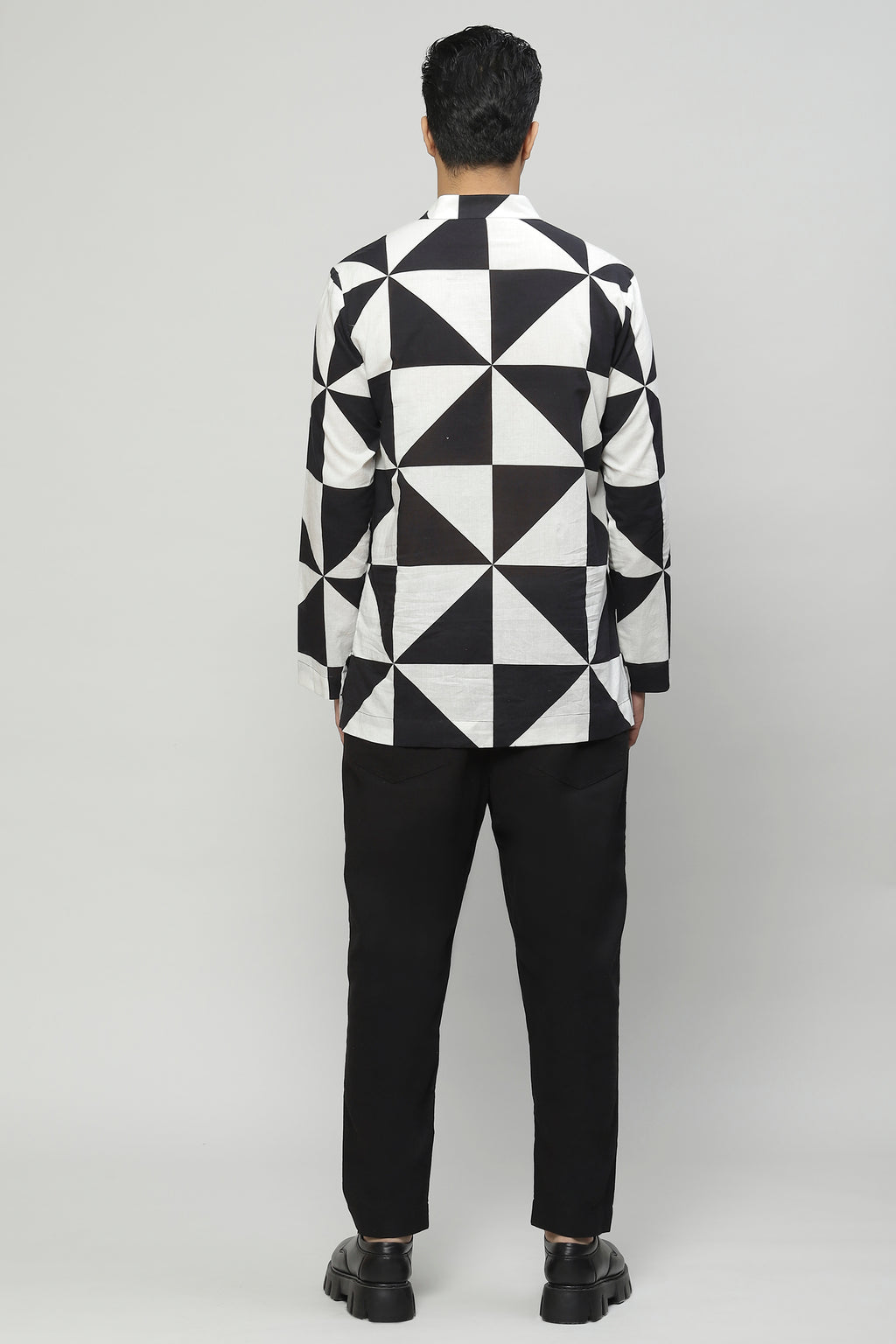 Pin Wheel Cambric Shirt Black-White