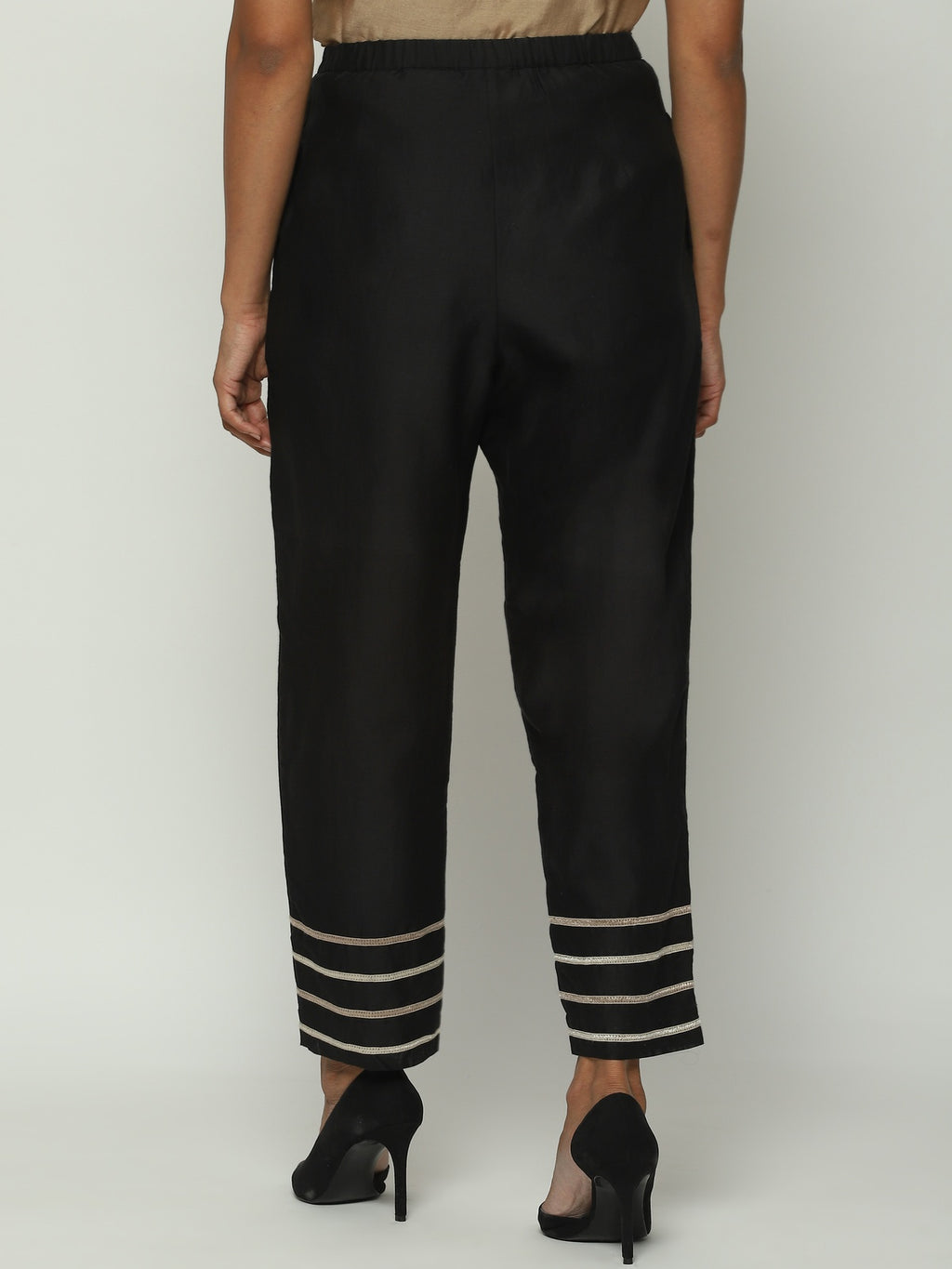 Tonal Lace Trim Trouser