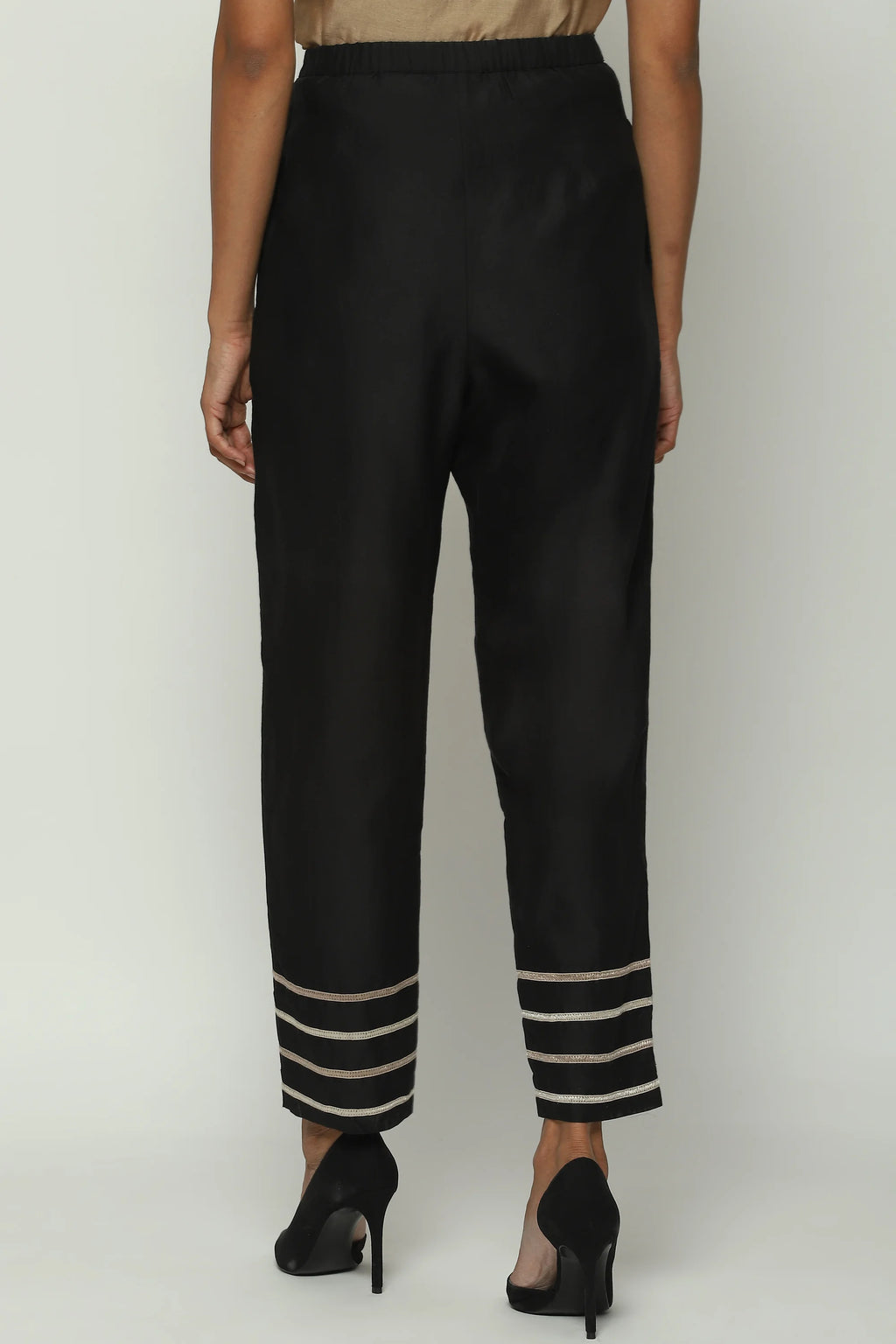 Tonal Lace Trim Trouser