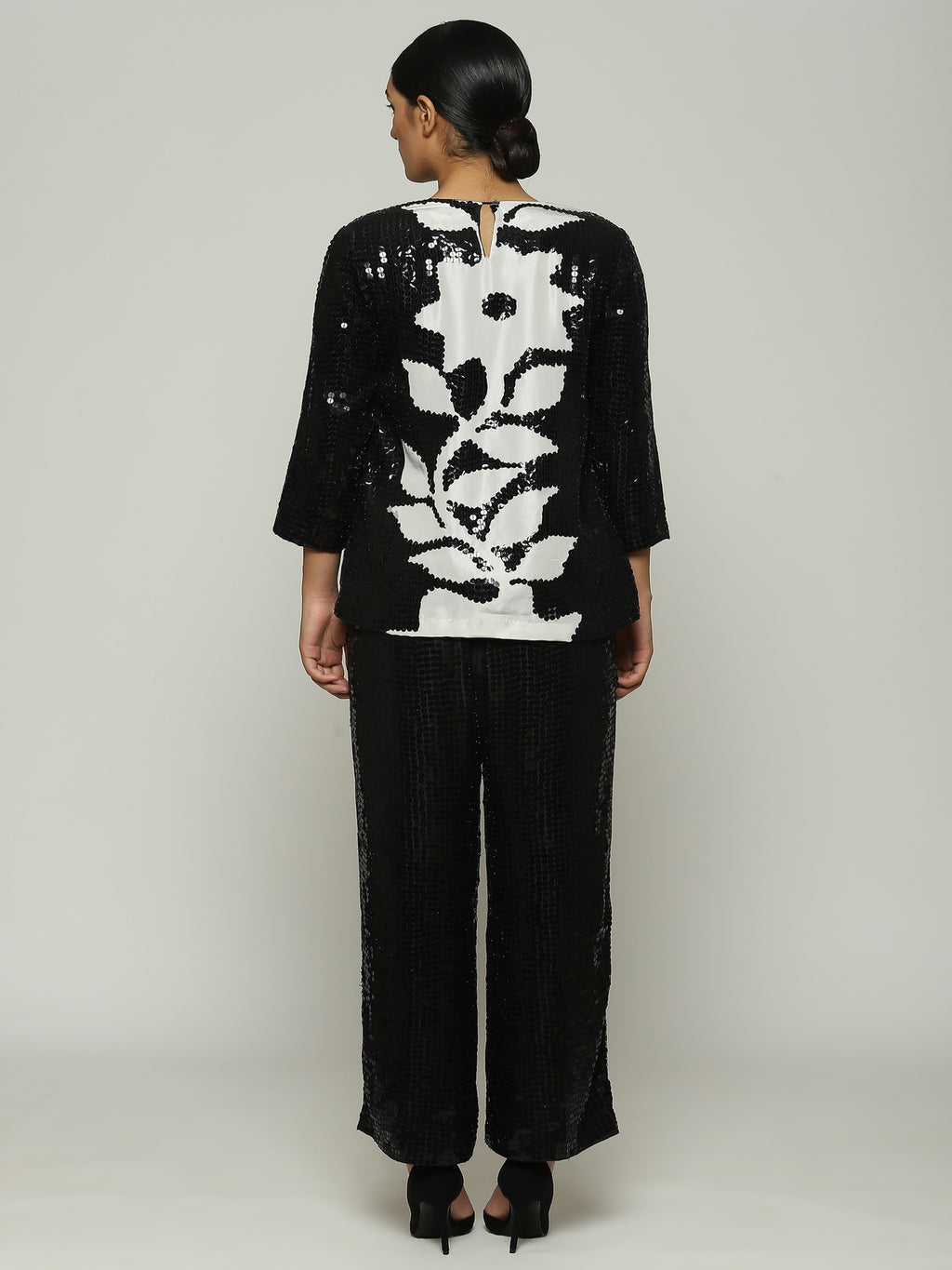 Print & Sequins  Floral Tunic