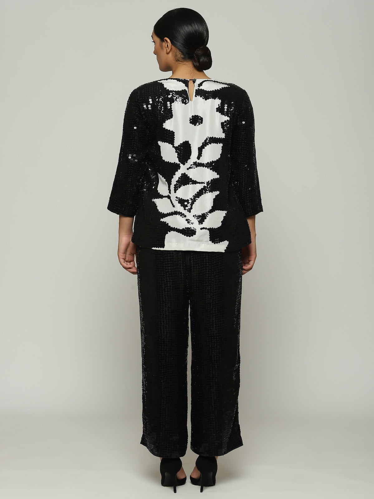 Print & Sequins  Floral Tunic