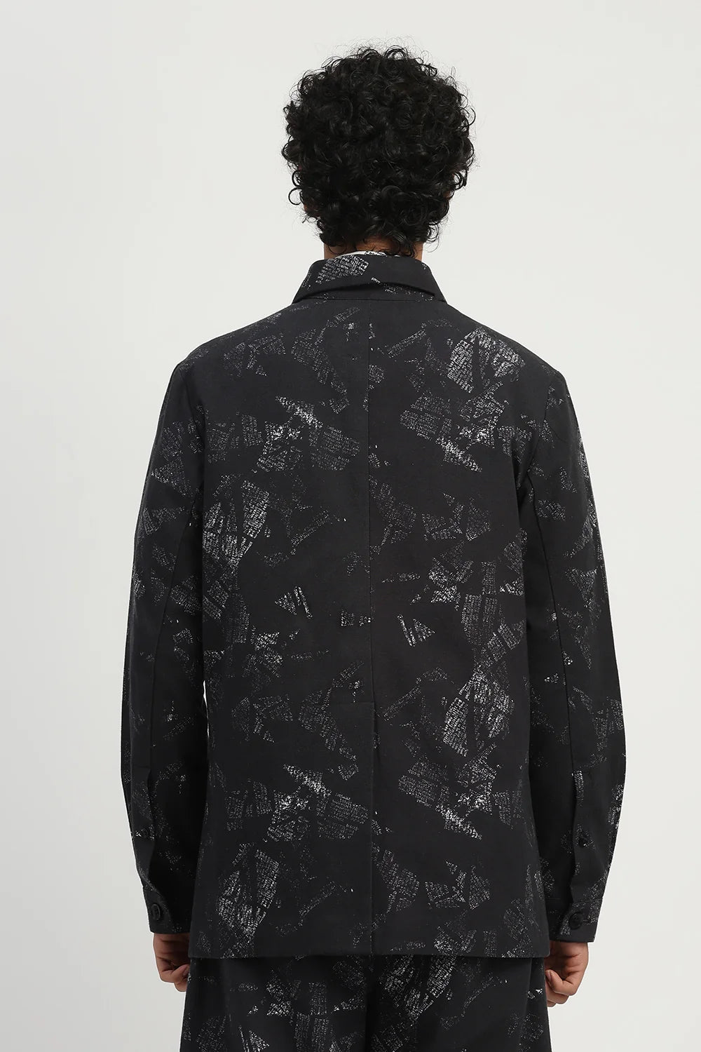 News Print Shirt Jacket