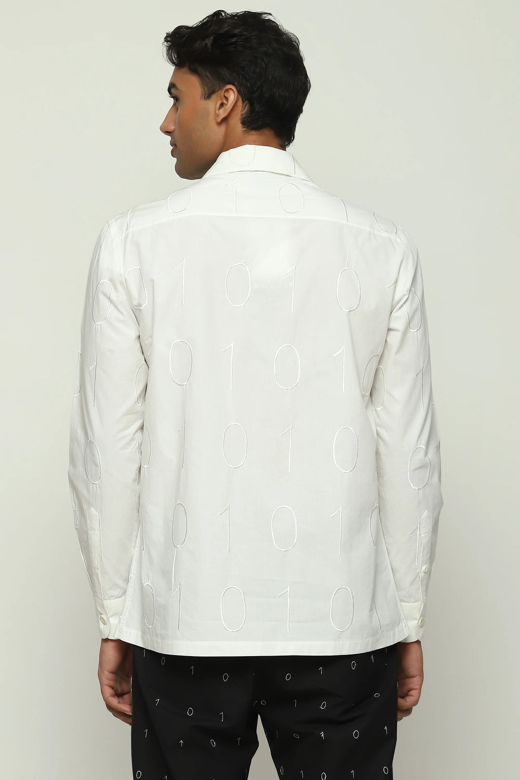 Tonal Ebroidered Code Shirt