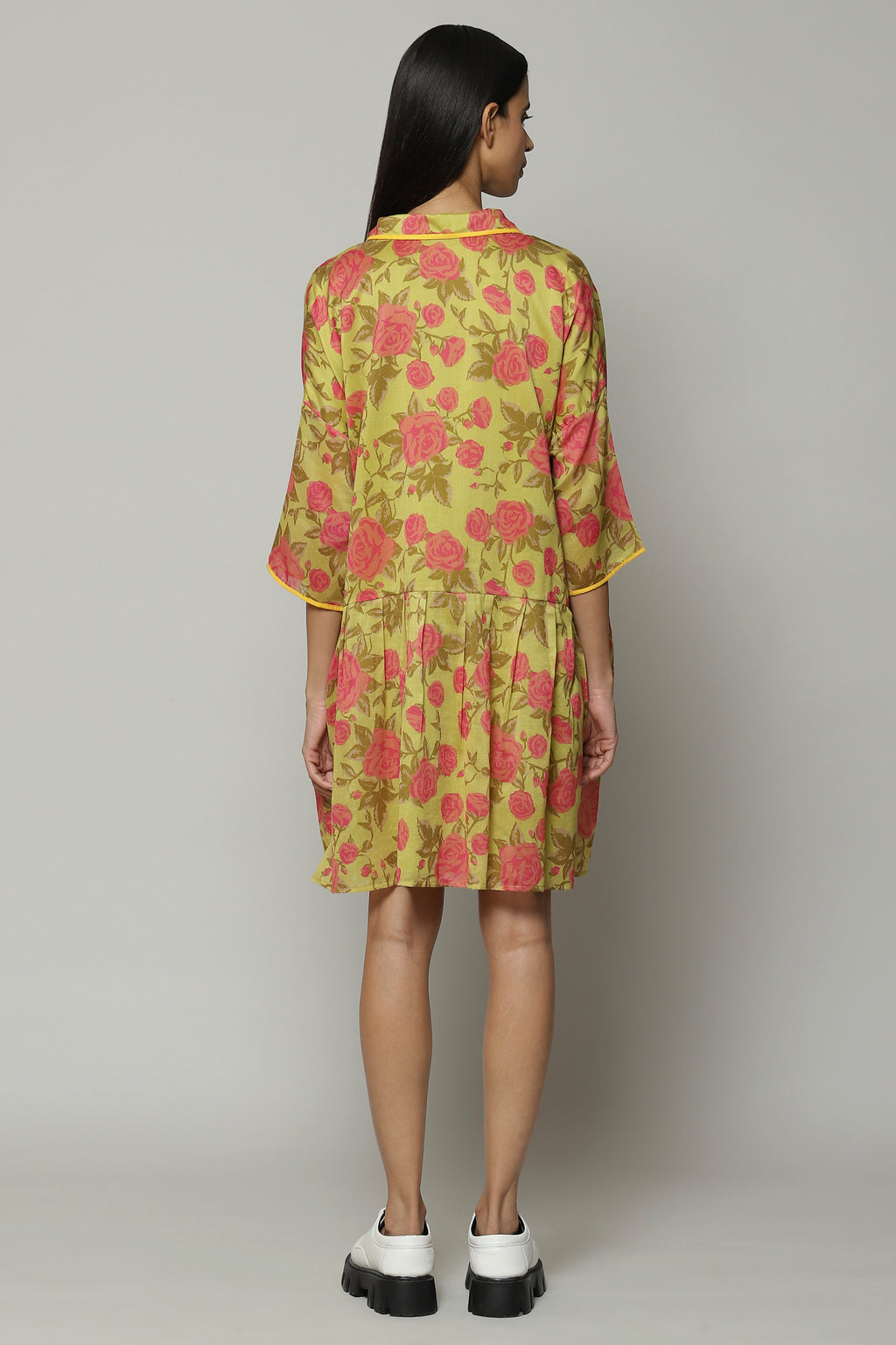 Kenzo Print Silk X Cotton Tunic Lime-Pink