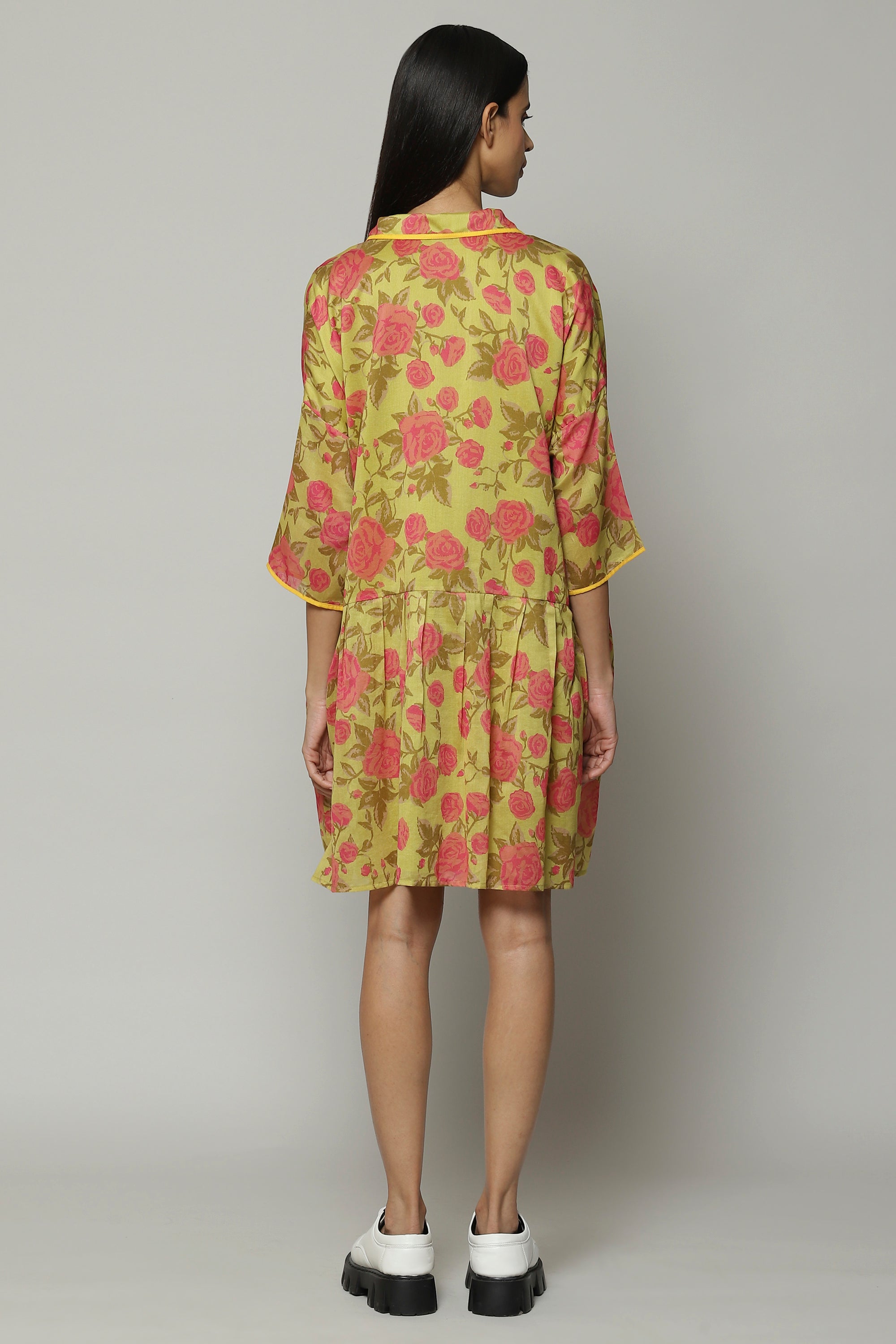 Kenzo Print Silk X Cotton Tunic Lime-Pink