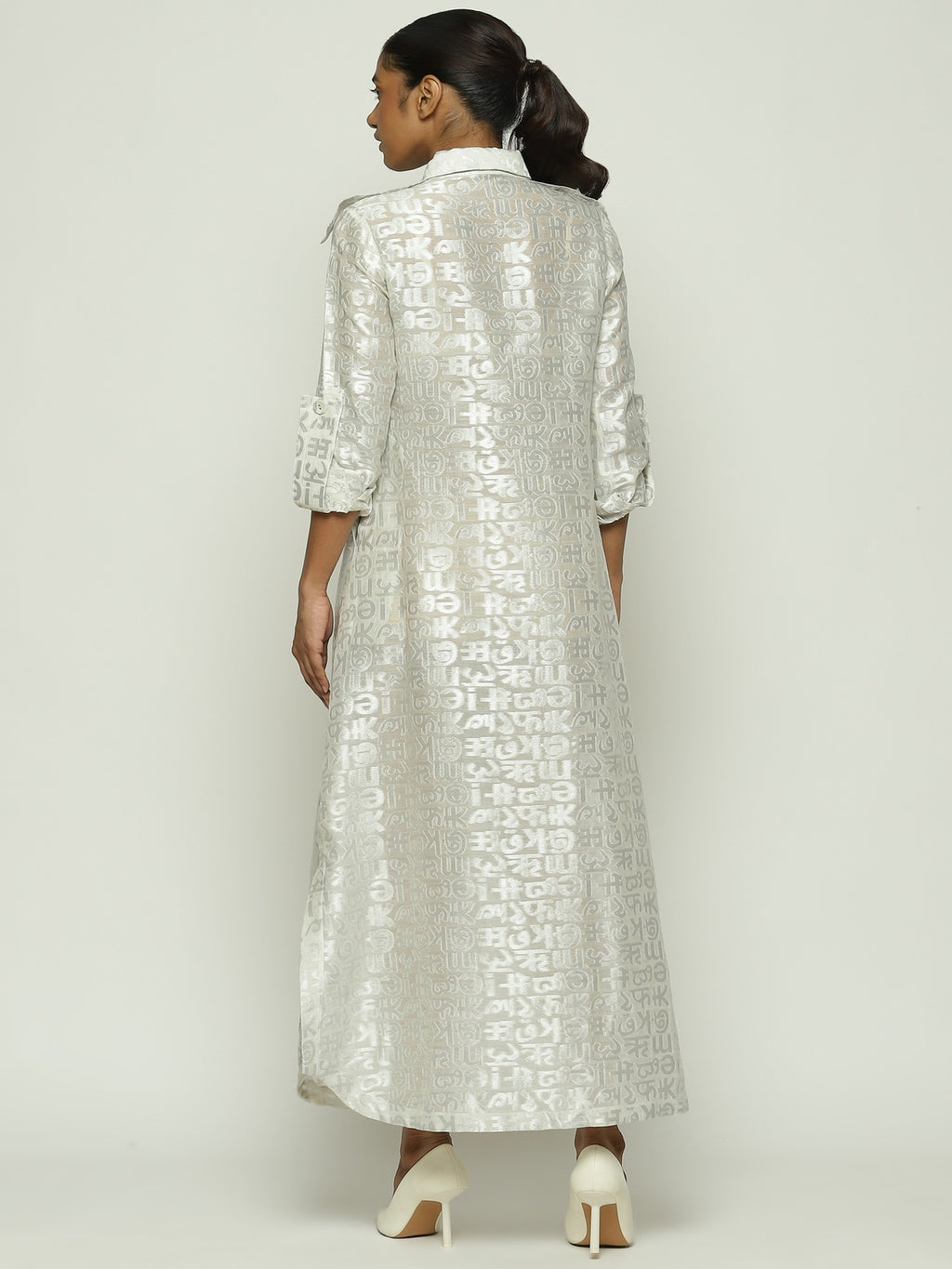 Calligraphy Cutwork Zari Shirt