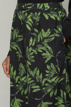 Leaf Print Handspun Handwoven Cotton Pallazo Pant