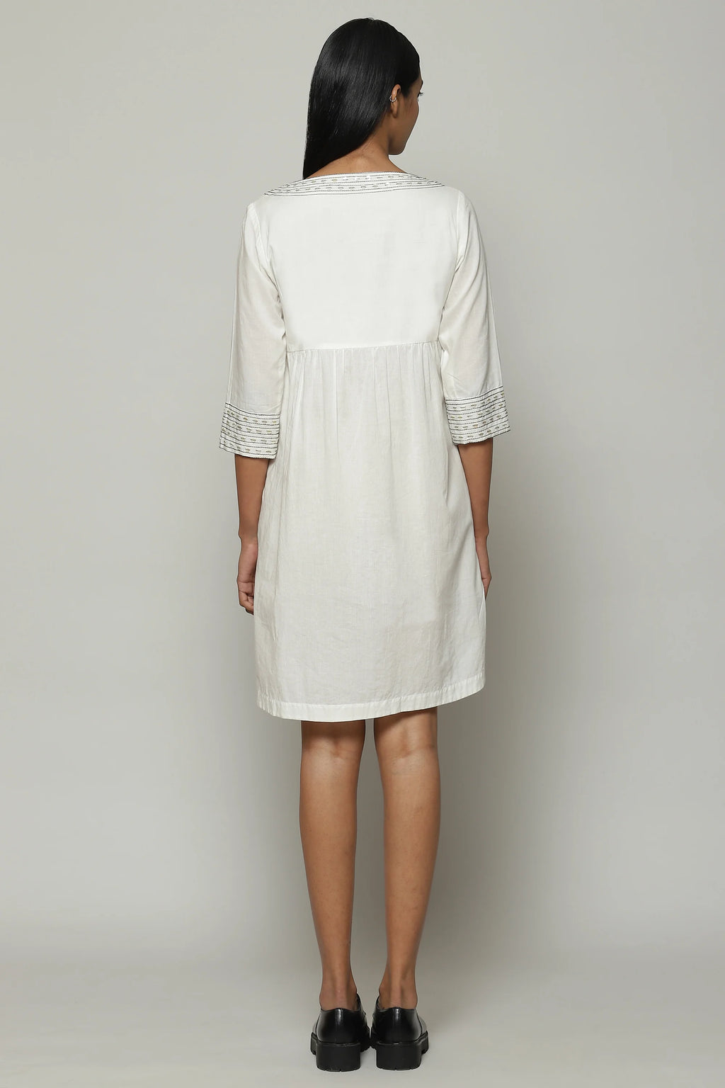 Mother Of Pearl Embroidered Cambric Tunic Ivory