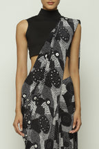 Multi Dots Black Sari