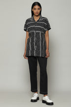 Single Ikat Cotton Shirt Black