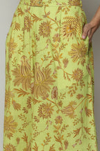 Chintz Print Handspun Handwoven Cotton Pant Citrus