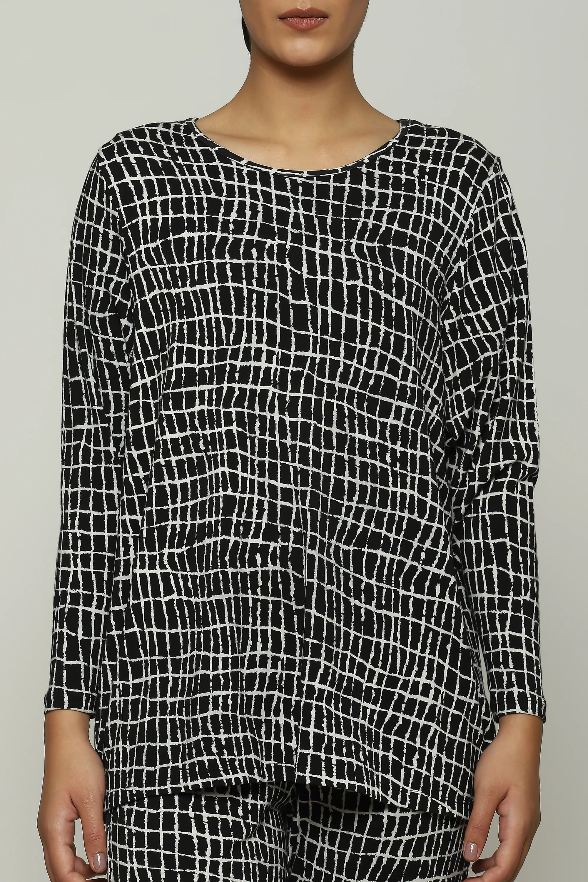 Lattice Print Top