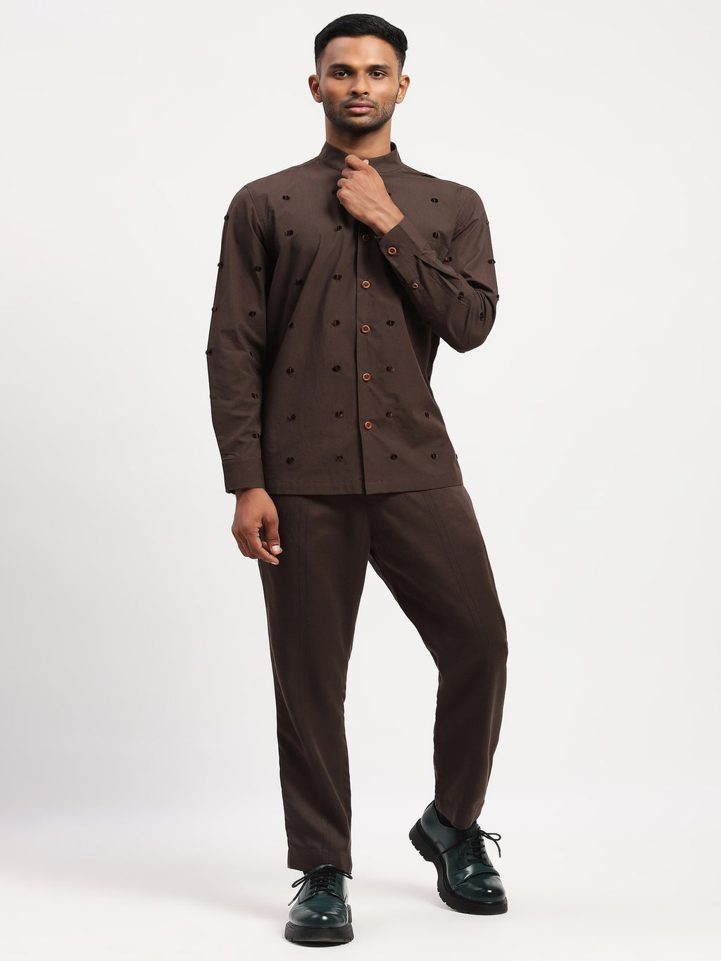 Dot Embroidered Shirt