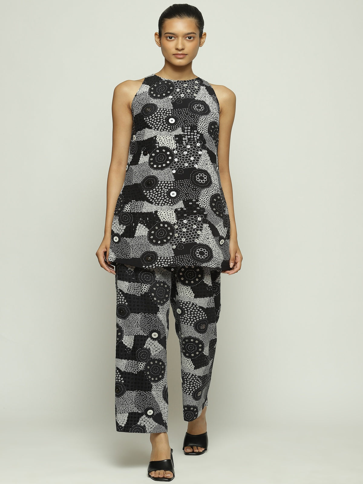 Multi Dots Black Dress