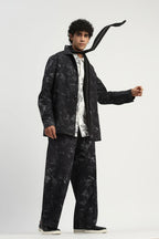 News Print Shirt Jacket