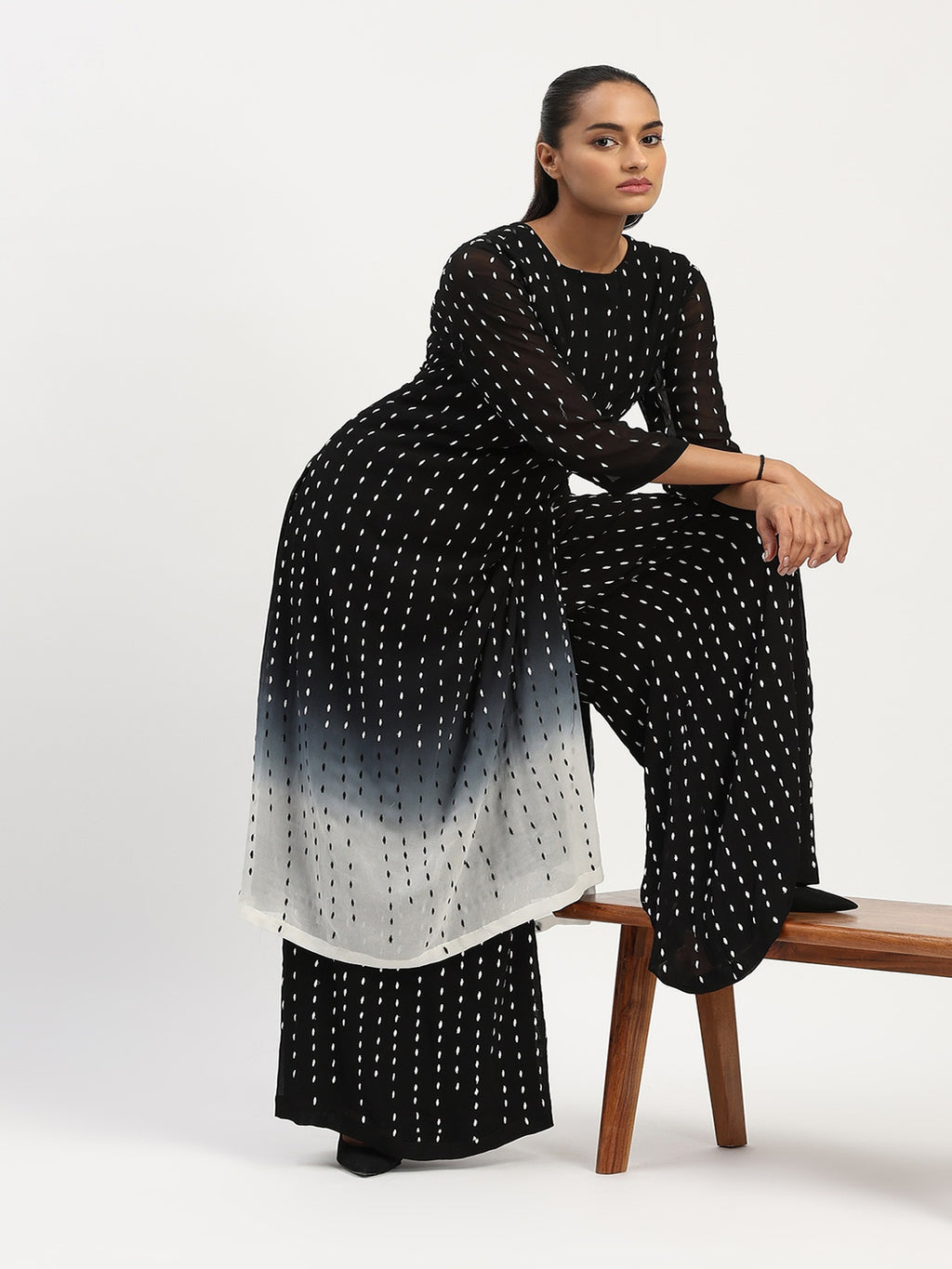 Ombre Stab Stitch Kurta