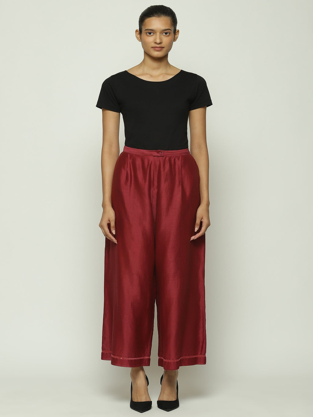 Basic Solid Chanderi Madder Pant