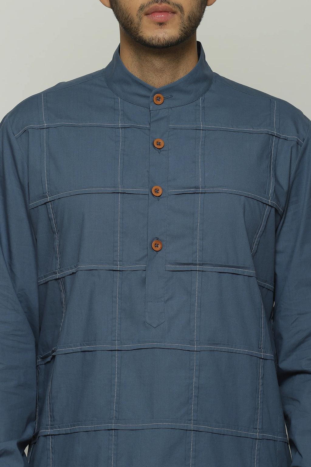 Pleated Checks Long Kurta
