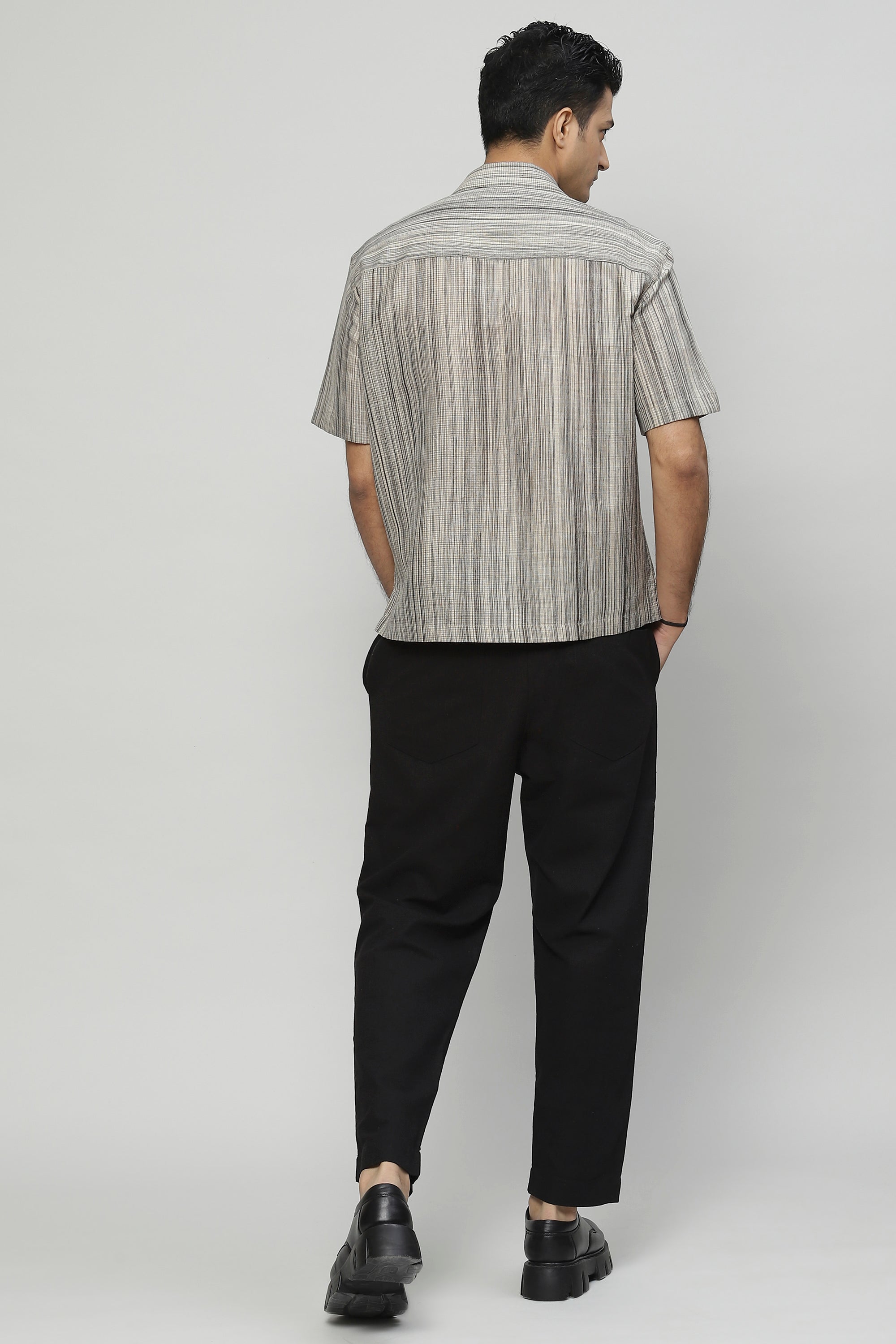 Space Dyed Handspun Handwoven Tencel Cotton Shirt