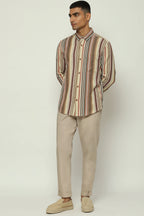 Woven Neutral Stripes Shirt