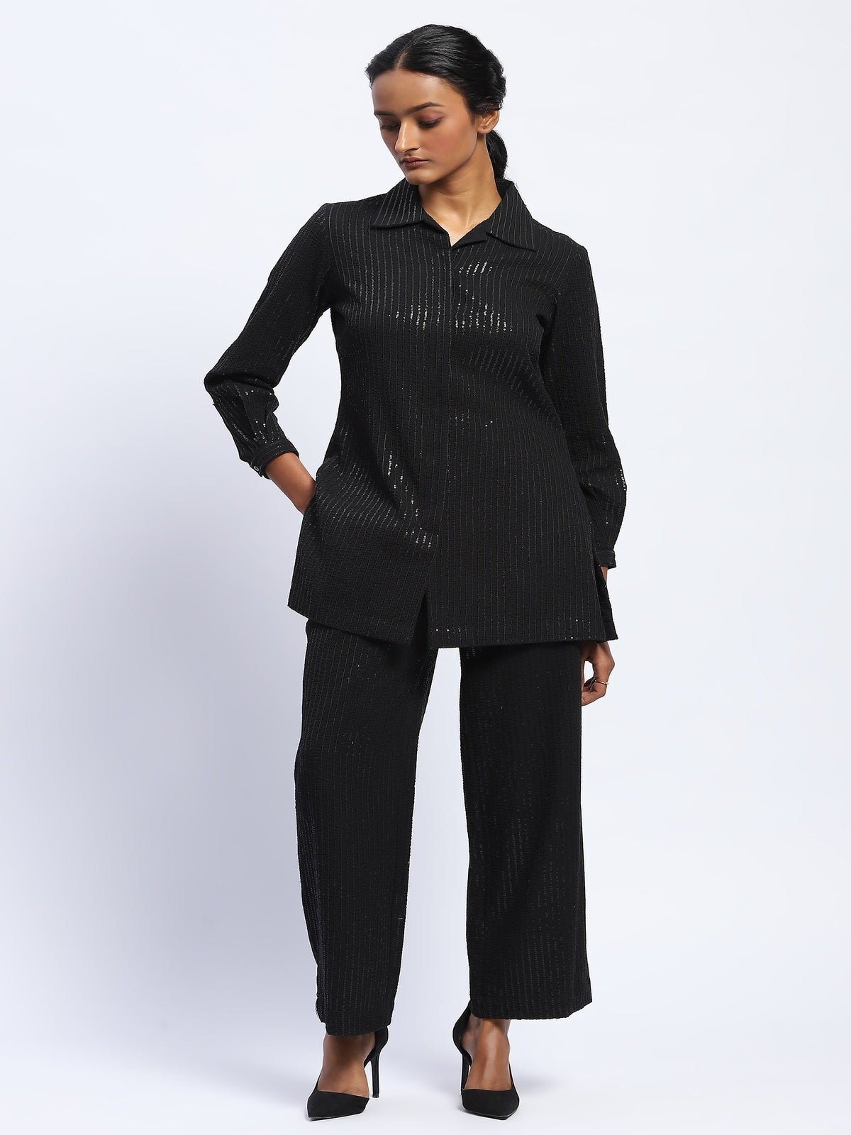 Sequin Seersucker Shirt