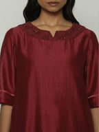 French Knot Neck Kurta
