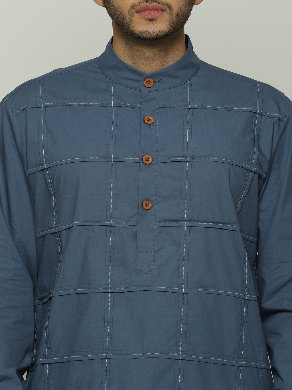 Pleated Checks Long Kurta