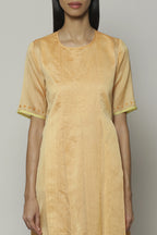 Maheshwar Border Silk X Cotton Kurta Apricot