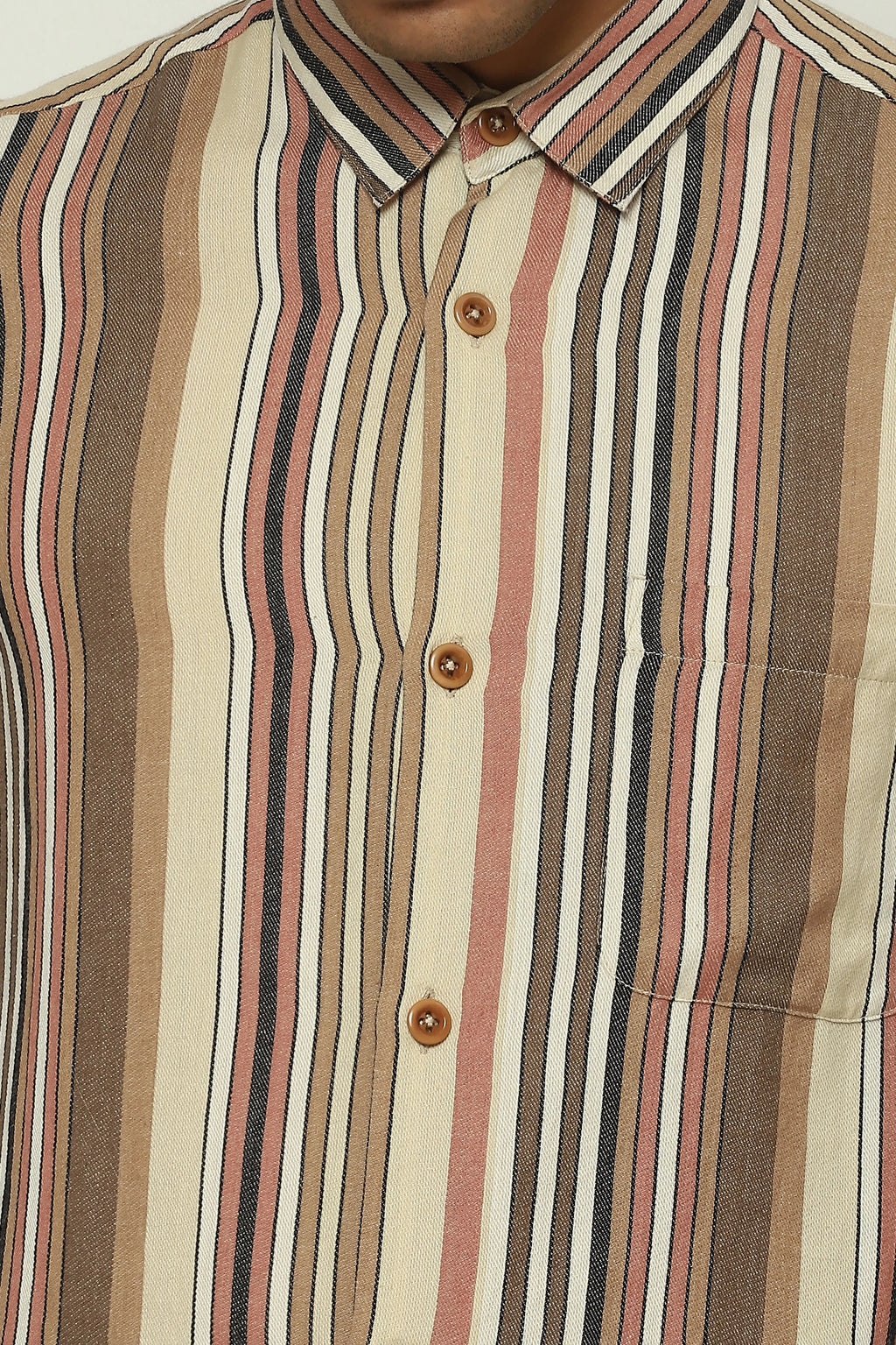 Woven Neutral Stripes Shirt