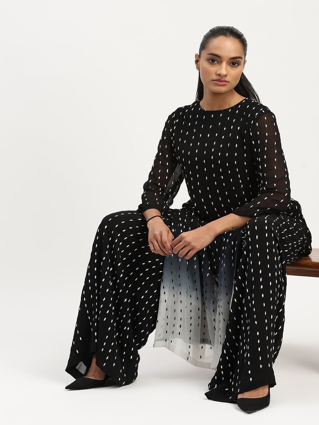 Ombre Stab Stitch Kurta
