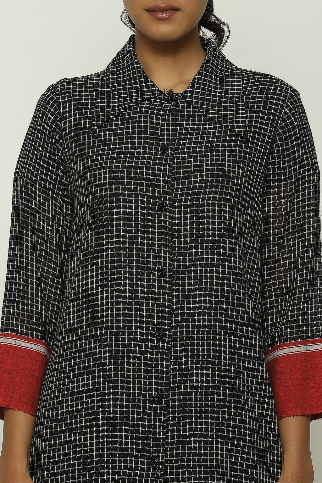 Chettinad Checks Red Border Shirt