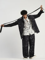 News Print Shirt Jacket
