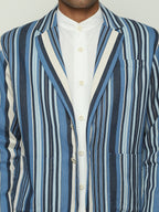 Woven Indigo Stripes Jacket